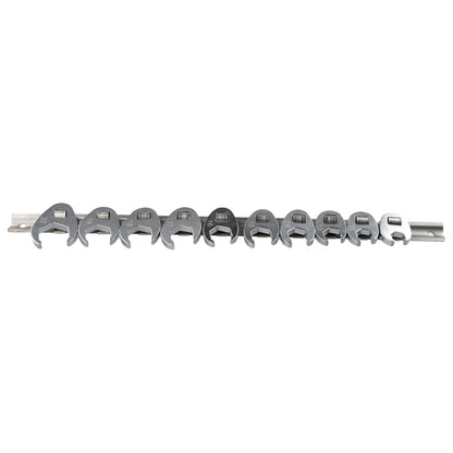 10pcs 3/8" Drive Crowfoot Wrench Set — 10-22mm Metric Open-End Spanners for Torque Wrenches