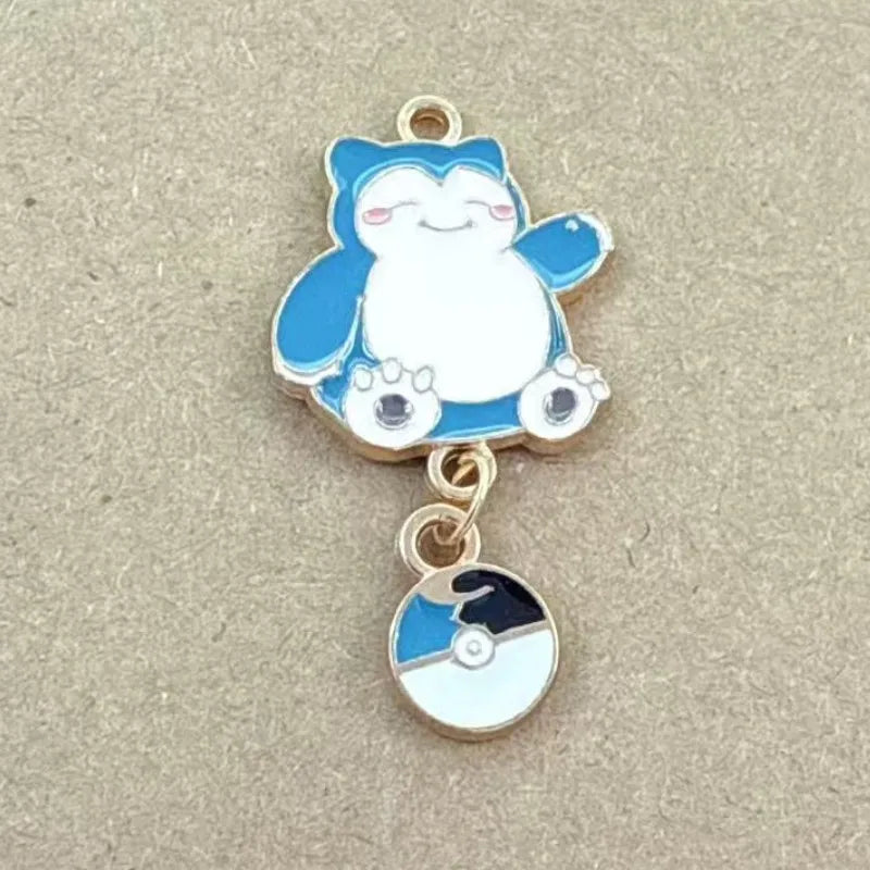 10-Piece Cartoon Anime Jewelry Charms - Gold-Plated Alloy Enamel Pendants for DIY Necklaces, Bracelets, and Earrings