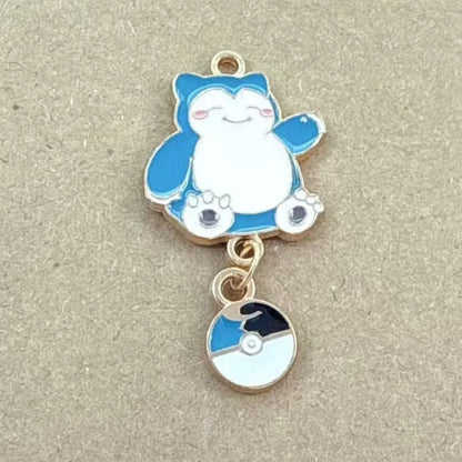 10-Piece Cartoon Anime Jewelry Charms - Gold-Plated Alloy Enamel Pendants for DIY Necklaces, Bracelets, and Earrings