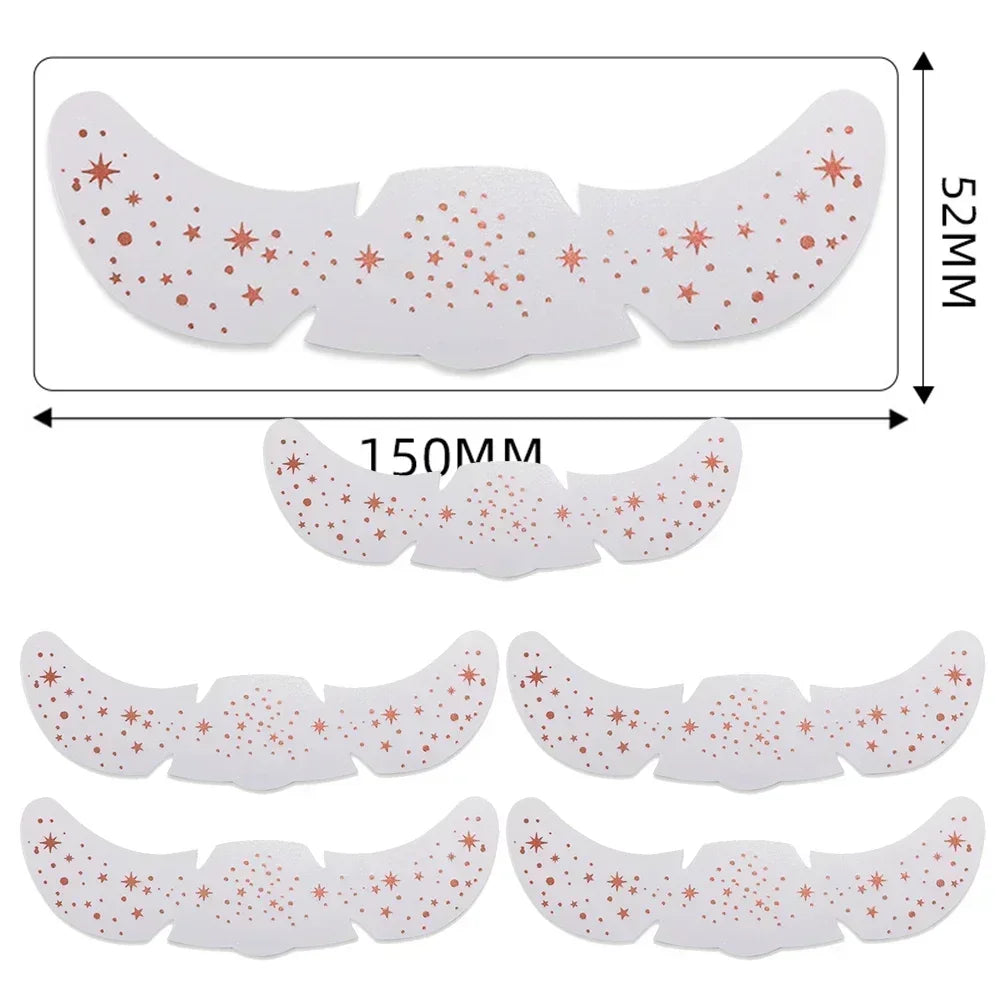 6pcs Hot Stamping Freckles Makeup Patches – Metallic Gold & Silver Temporary Tattoo Stickers for Face