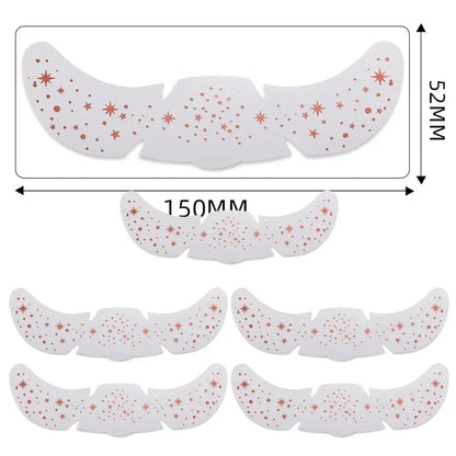 6pcs Hot Stamping Freckles Makeup Patches – Metallic Gold & Silver Temporary Tattoo Stickers for Face