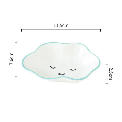 Ceramic Cute Cloud Dipping Sauce Dish — Hot Pot Seasoning Bowl, Soy Vinegar Plate, Salad & Dessert Tableware for Kitchen