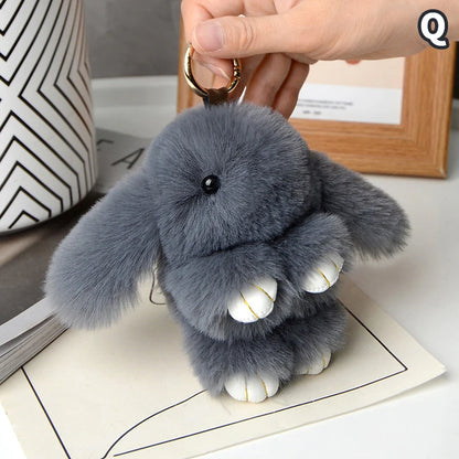 15cm Rabbit Fur Keychain - Soft Bag & Car Pendant Charm for Women, Jewelry Accessory Gift
