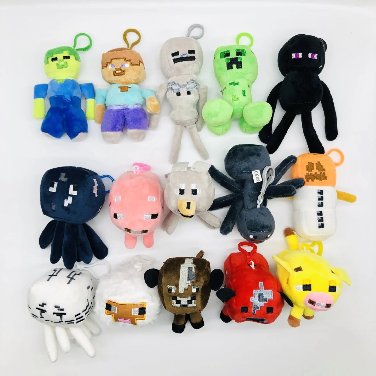 30PCS Cute Animal Plush Keychains — 10cm Pig, Dog & Dragon Stuffed Doll Pendants for Kids Gifts