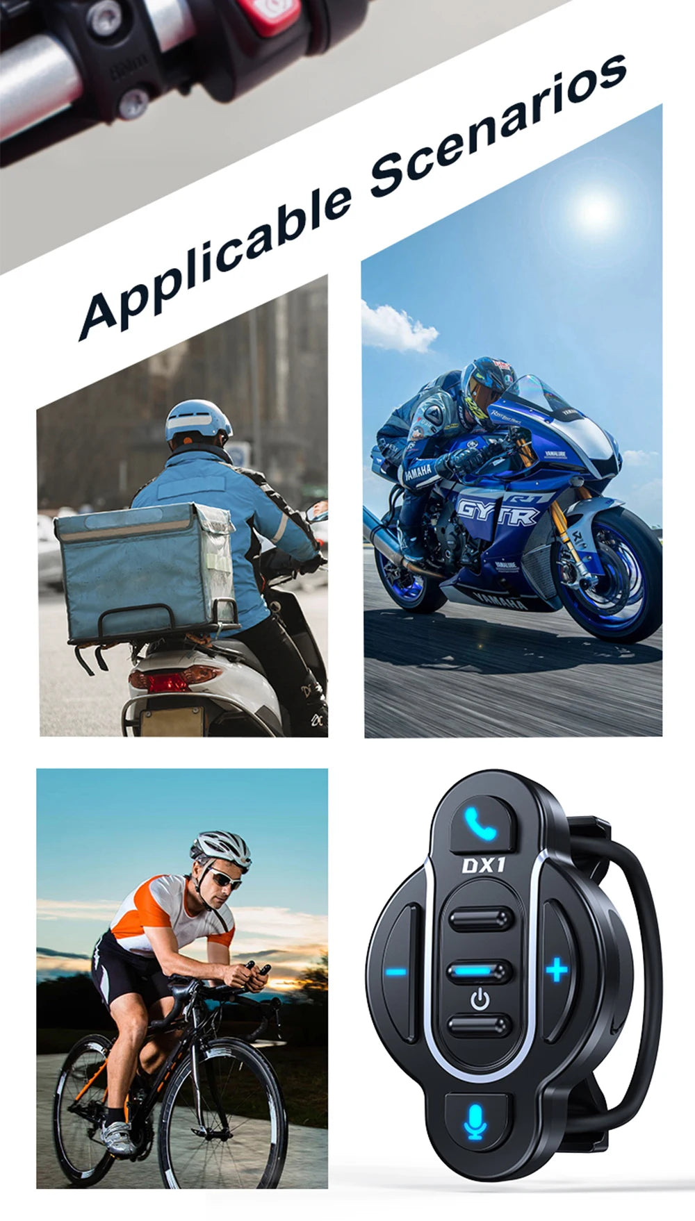 Universal Smart Bluetooth 5.4 Remote Control – Waterproof Wireless Media Controller for Helmet Earphone, Motorcycle & Bike Handlebar