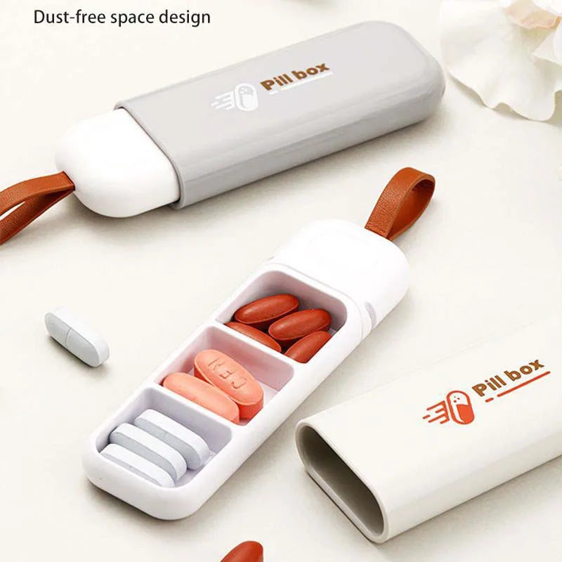 Portable Colorful 3-Space Pill Box – Travel Medicine Case, Health Care Container, Easy to Carry Splitter Box