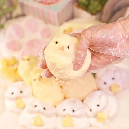 Yellow Chick Squishy Toy - Soft Squeeze Pop Fidget Stress Relief Gift for Kids & Adults