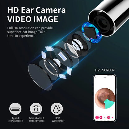 Ear Cleaner with Camera Set – HD Otoscope, USB-C Charging Endoscope, Wax Removal Tool & Earpick, NK3 Pro Ear Cleaning Set