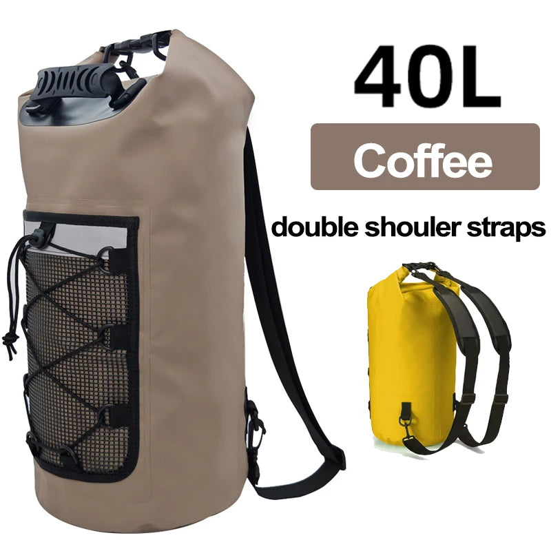 Waterproof PVC Dry Bag Backpack - 10L/20L Shoulder Bag for Kayaking, Trekking, Rafting, Surfing & Boating