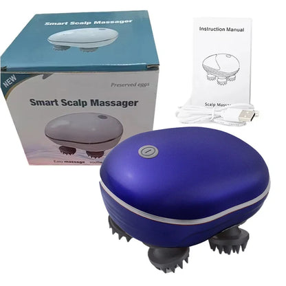 Electric Scalp Massager with Red Light Therapy – Antistress Body Massage Tool for Muscle Tension & Tiredness Relief