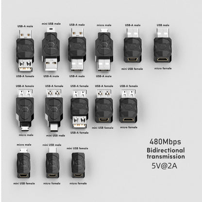 DXAB USB 2.0 Adapter – Micro & Mini Male to Female Converter Connector Changer