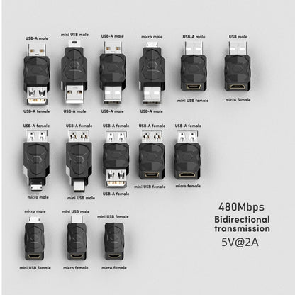 DXAB USB 2.0 Adapter – Micro & Mini Male to Female Converter Connector Changer