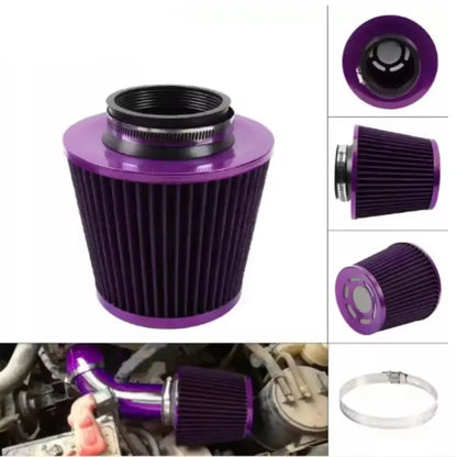 3 Inch 76mm Universal Car Air Filter - High Flow Intake Cone Filter Mesh Engine Protector Replacement Auto Accessory