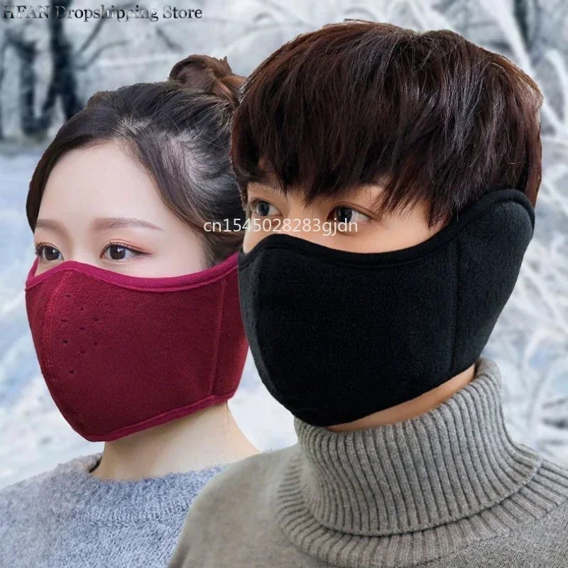 Outdoor Thermal Cycling Mask - Windproof and Cold Protection with Ear Cover, Breathable 2 in 1 Winter Mask for Autumn and Winter