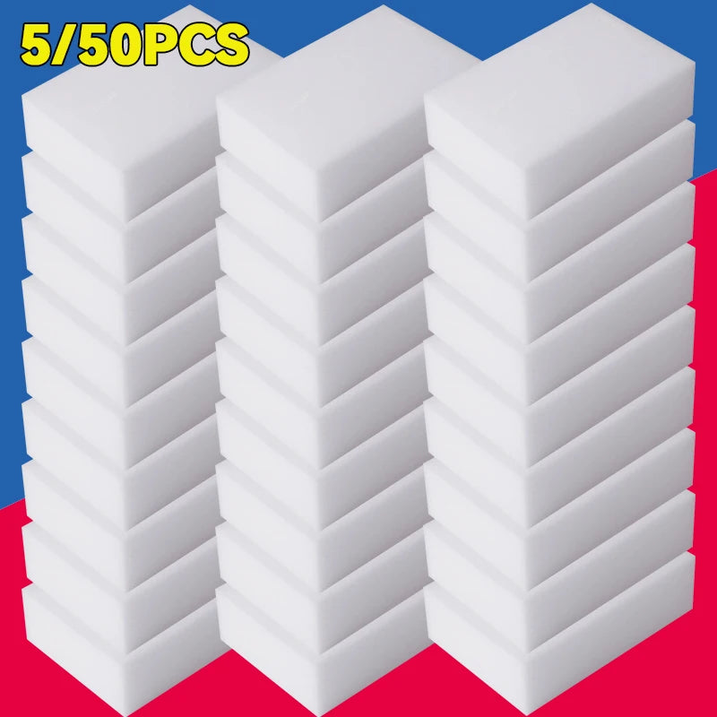 5/50PCS Melamine Magic Sponge Erasers – Cleaning Sponges for Kitchen, Bathroom & Household Cleaning Tools