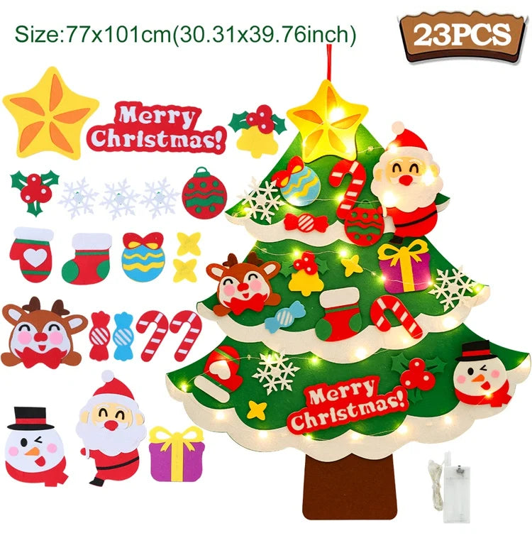DIY Felt Christmas Tree Decoration – Xmas Ornament for Home Navidad Noel 2025 Santa Claus Kids Gift