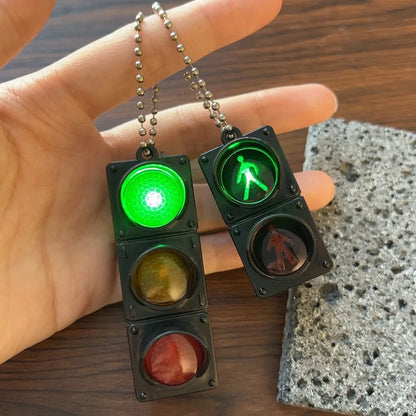 1/2Pcs Simulation Electronic Traffic Light Keychain – Mini LED Pedestrian Light Toy, Kids Cognitive Gift Pendant