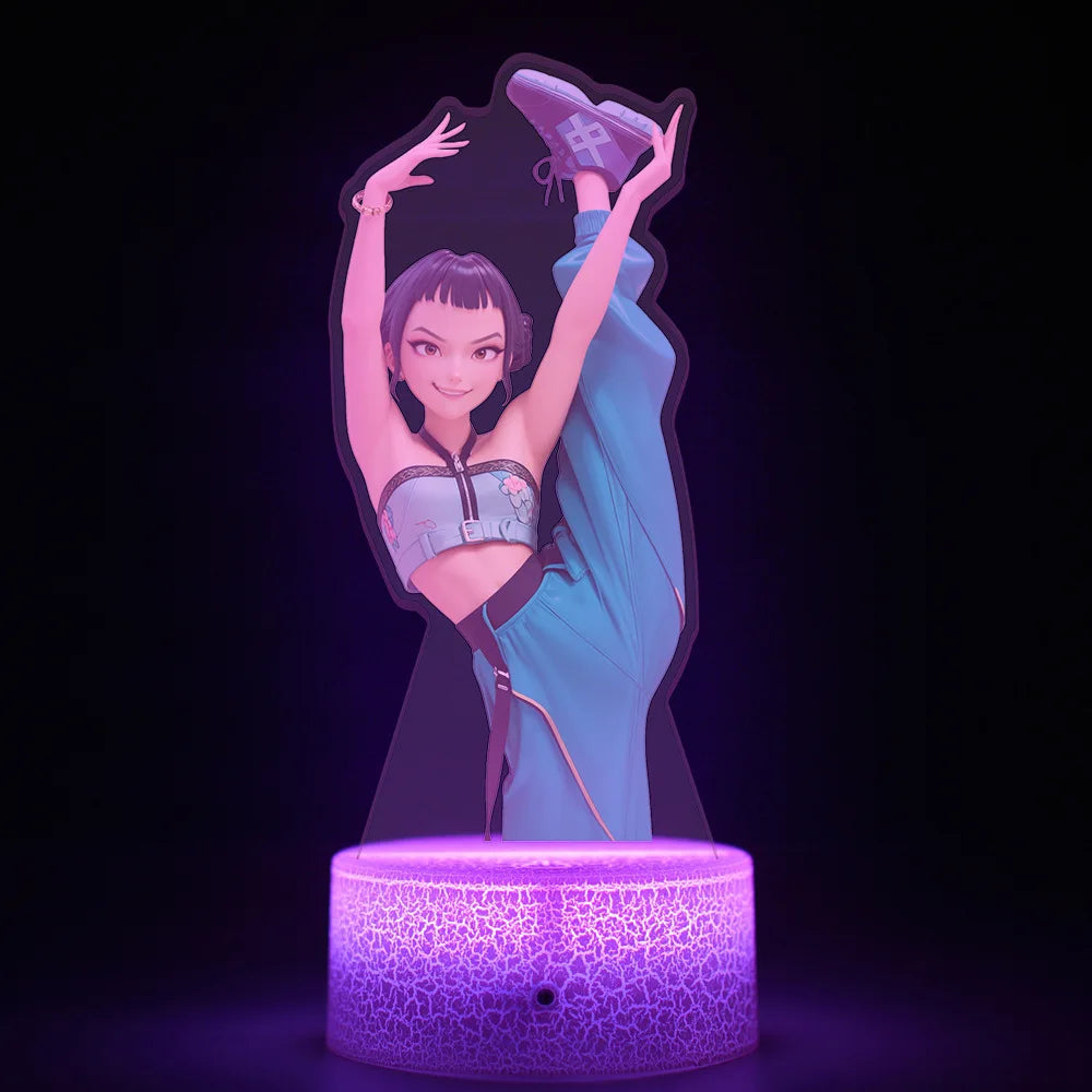 K-Pop Demon Hunters LED Night Light – Zoe, Mira, Rumi, Saja 16-Color Remote Control