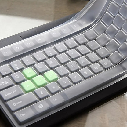 Universal Silicone Keyboard Protector - Transparent Desktop PC Keyboard Cover Film Skin with Dust & Spill Protection