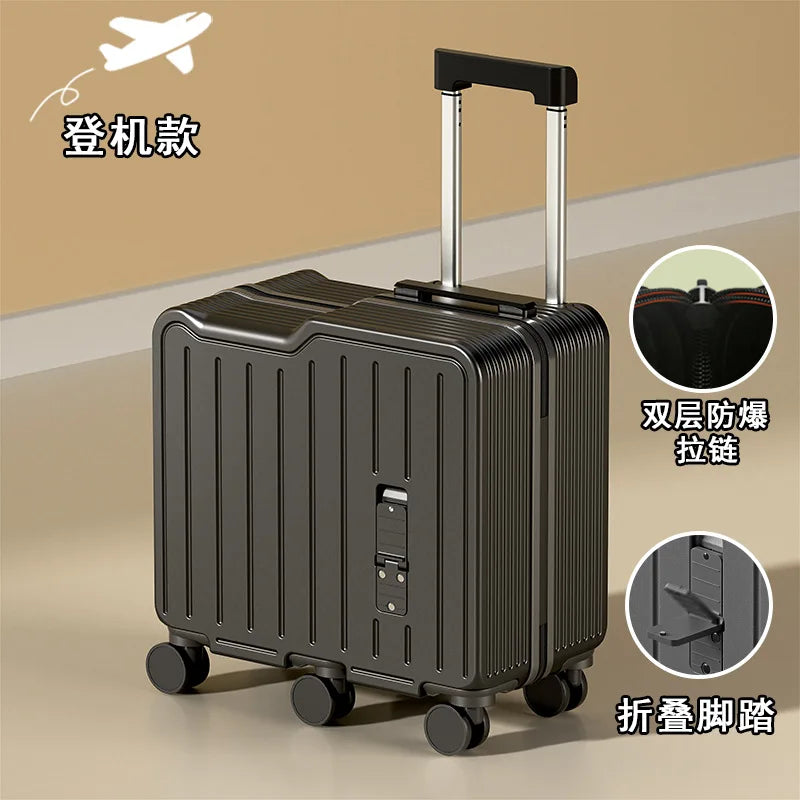 2024 Kids Ride-On Luggage with Foot Pedal – 20-Inch Mini Travel Suitcase with 6 Wheels, Folding Design for Children