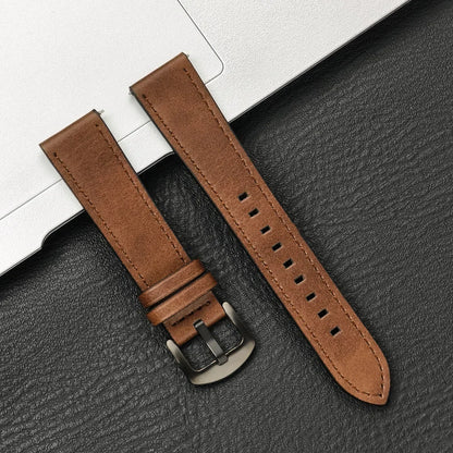 Leather Watch Strap 20mm/22mm - Vintage Replacement Band for Samsung Galaxy Watch 7/6/5/4 and Xiaomi Redmi Watch 3 Lite/Active