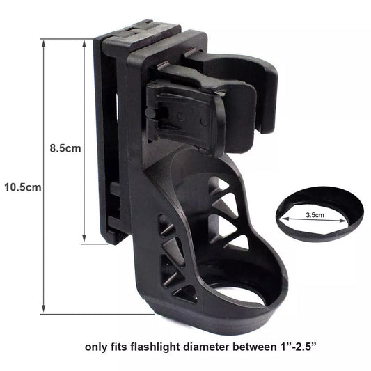 Tactical Baton Holder: 360 Degree Rotating Holster for Expandable Baton, Open Top Spray Case, Flashlight Tool Pouch for Duty Belt
