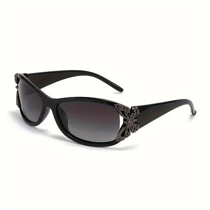 2026 Butterfly Fashion Sunglasses - Retro Wraparound Composite Frame Shades for Women Driving Beach and Party Style