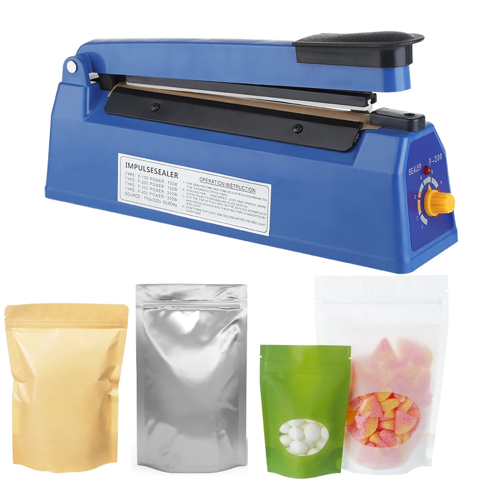 Electric Heat Sealer Machine — Hand Press Vacuum Impulse Sealer for Food, Plastic Bags, Balloons & Packaging
