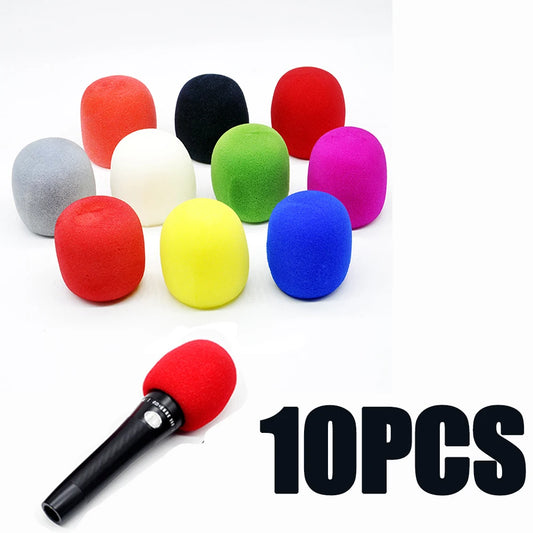 10pcs Thick Microphone Foam Covers - Professional Windscreen Sponge Caps for Studio Mic Protection