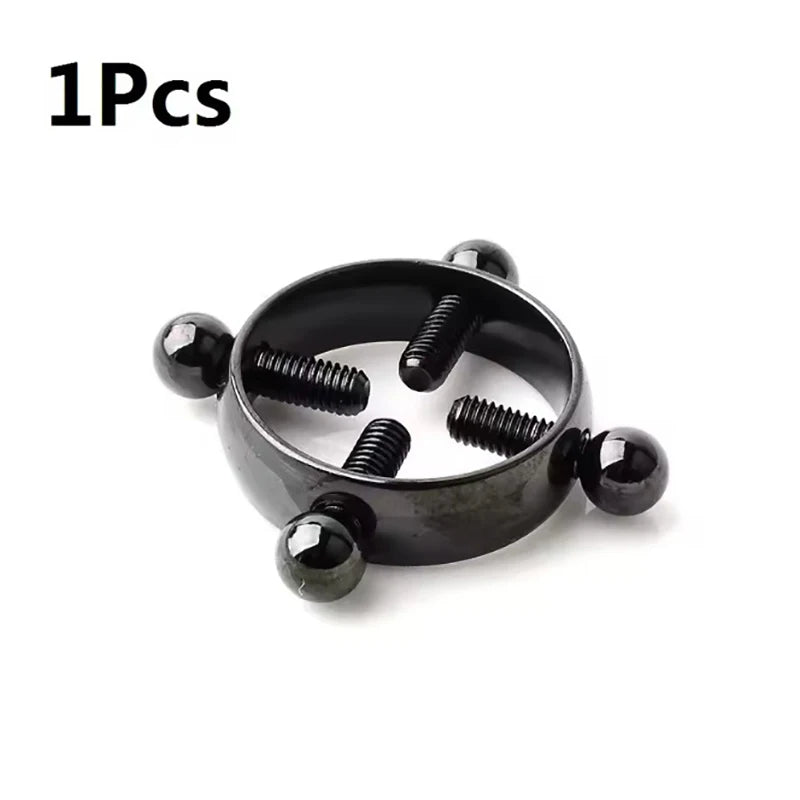 Adjustable Stainless Steel Nipple Clips - Clip-On Fake Nipple Piercing Jewelry for Women in Multiple Colors