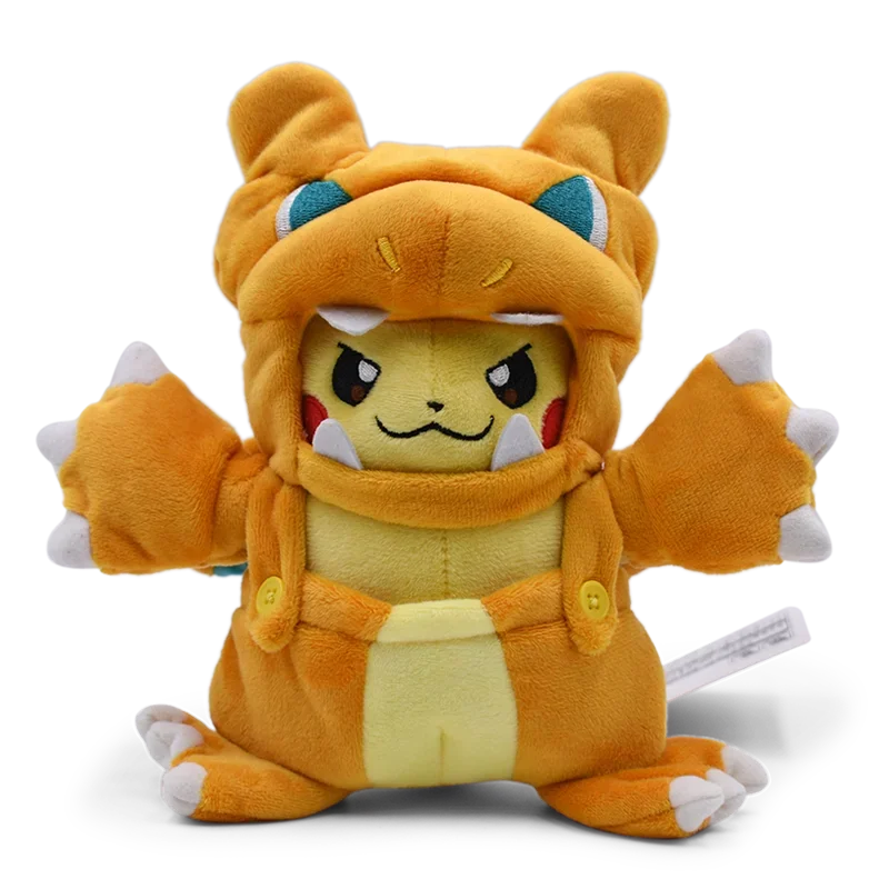 Eevee Pikachu Cosplay Plush Toy - Cute Charizard & Lucario Cartoon Stuffed Animal Doll Gift