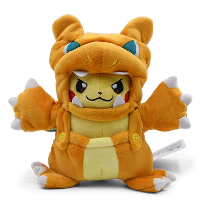 Eevee Pikachu Cosplay Plush Toy - Cute Charizard & Lucario Cartoon Stuffed Animal Doll Gift