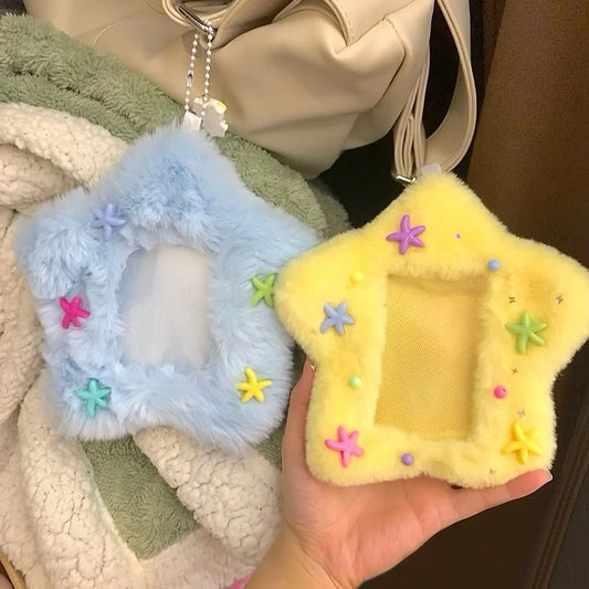Cute Plush Photo Card Holder - Kpop Idol Bus Card Protector & Picture Album Case