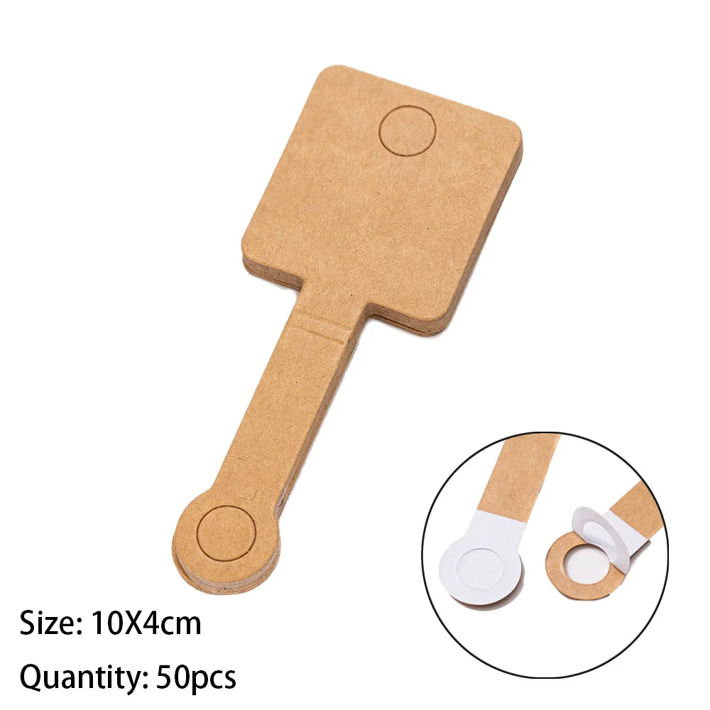 50PCS Self-Adhesive Display Card — 4x10cm Price Tags for Bracelets, Keychains & Jewelry Packaging, Small Business Labels