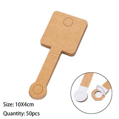 50PCS Self-Adhesive Display Card — 4x10cm Price Tags for Bracelets, Keychains & Jewelry Packaging, Small Business Labels