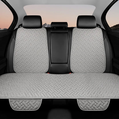 Universal Linen Car Seat Cushion - All-Season Driver Seat Cover with Waist Support