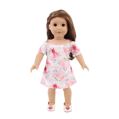 4-Piece Doll Clothes Set – Daily Pretty Dresses, Top & Pants for 43cm Born Baby Dolls & 18-Inch American Dolls, Festival Gift for Girls