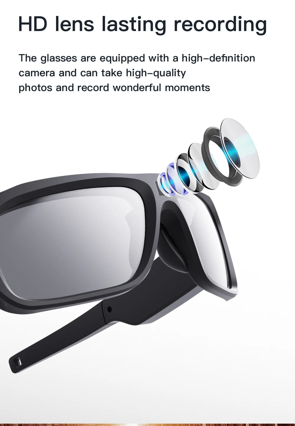 4K HD Smart Glasses Camera — Eyewear Camcorder for Driving, Cycling & Outdoor Video Recording