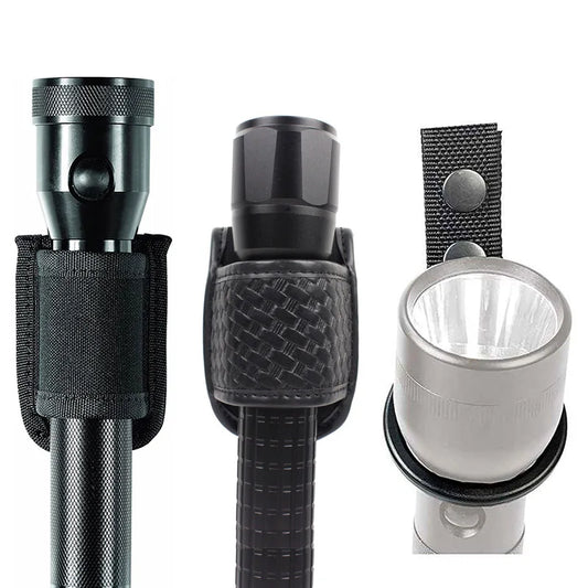 Tactical Flashlight Holster - Portable LED Torch Pouch with Molle Belt Carry Case for Hunting Camping Tools