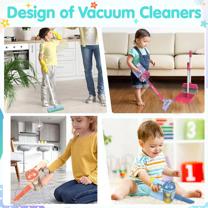 Kids Electric Vacuum Cleaner Toy Set – Simulation Role Play Housekeeping Educational Gift for Toddlers Boys & Girls