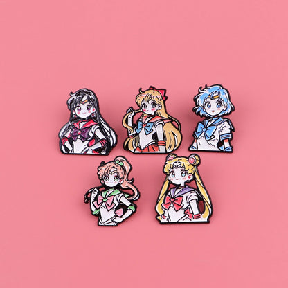Cute Anime Enamel Pins for Girls – Manga Cartoon Brooches for Backpack, Hat & Cosplay Gifts