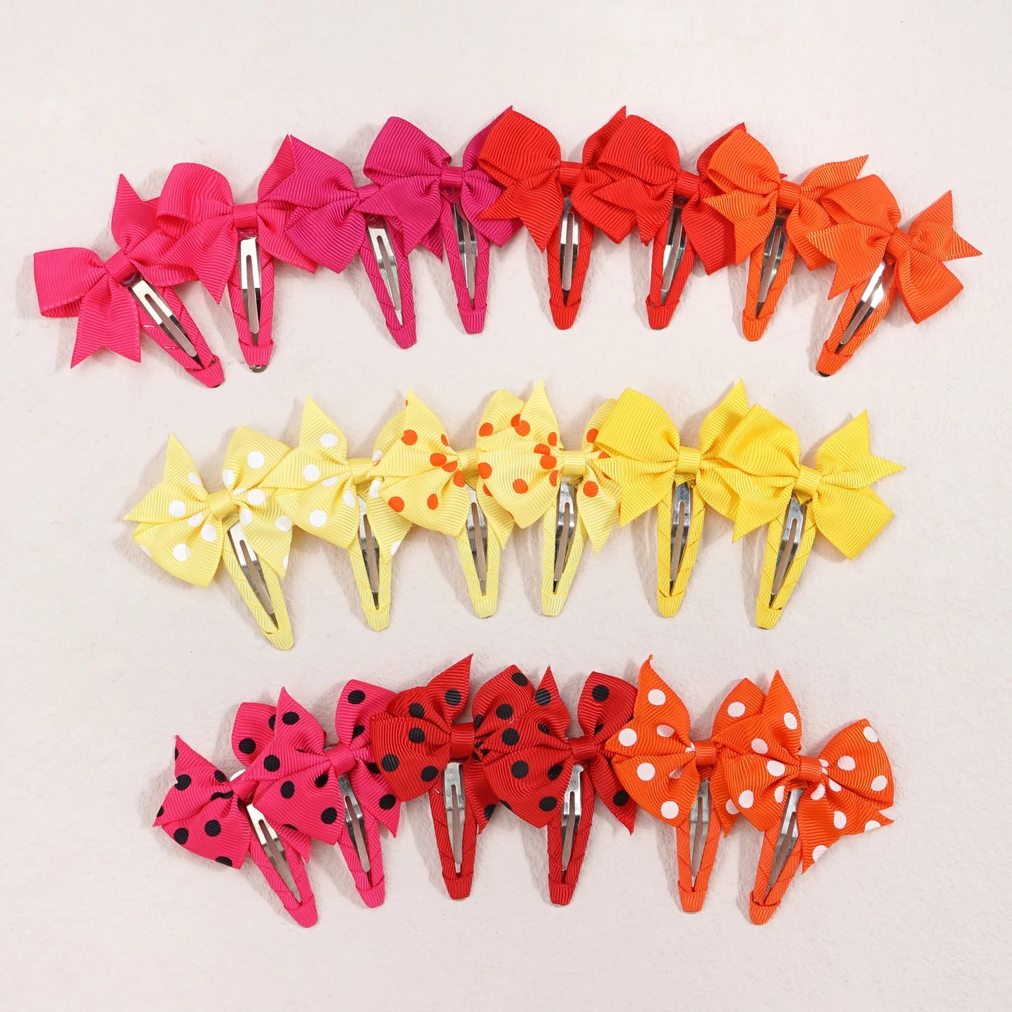 20pcs Snap Hair Clips with 2-Inch Grosgrain Ribbon Bows – No Slip Barrettes for Infant, Toddler, Baby Girls