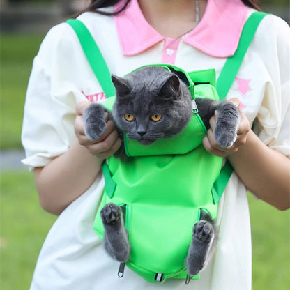 Multifunctional Pet Carrier Bag – Breathable Double-Shoulder Cat Backpack, Anti-Scratch & Bite, Foldable Portable Carrier