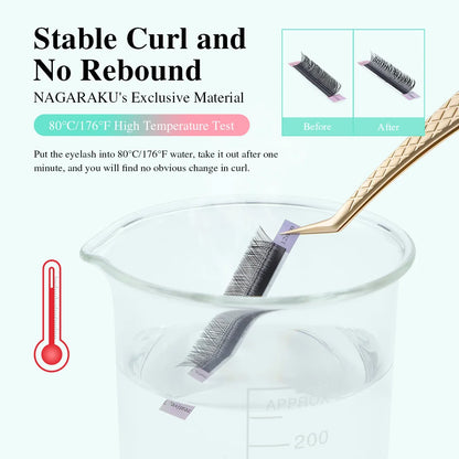 NAGARAKU YY-Shape Eyelash Extensions – Double & Triple Split Tips, Interlaced Root Lashes