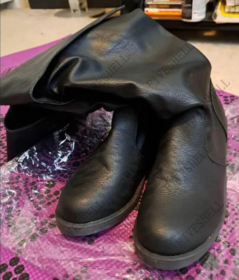 Medieval Leather Boots – Jack Sparrow Renaissance Half-Haddock Shoes, LARP Pirate Warrior Vintage Jackboots for Men