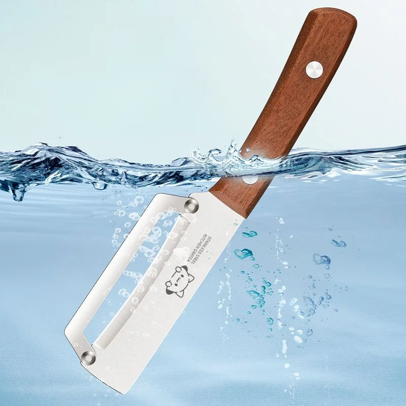 Wooden Handle Paring Knife – Premium Kitchen Fruit & Sugarcane Scraping Tool