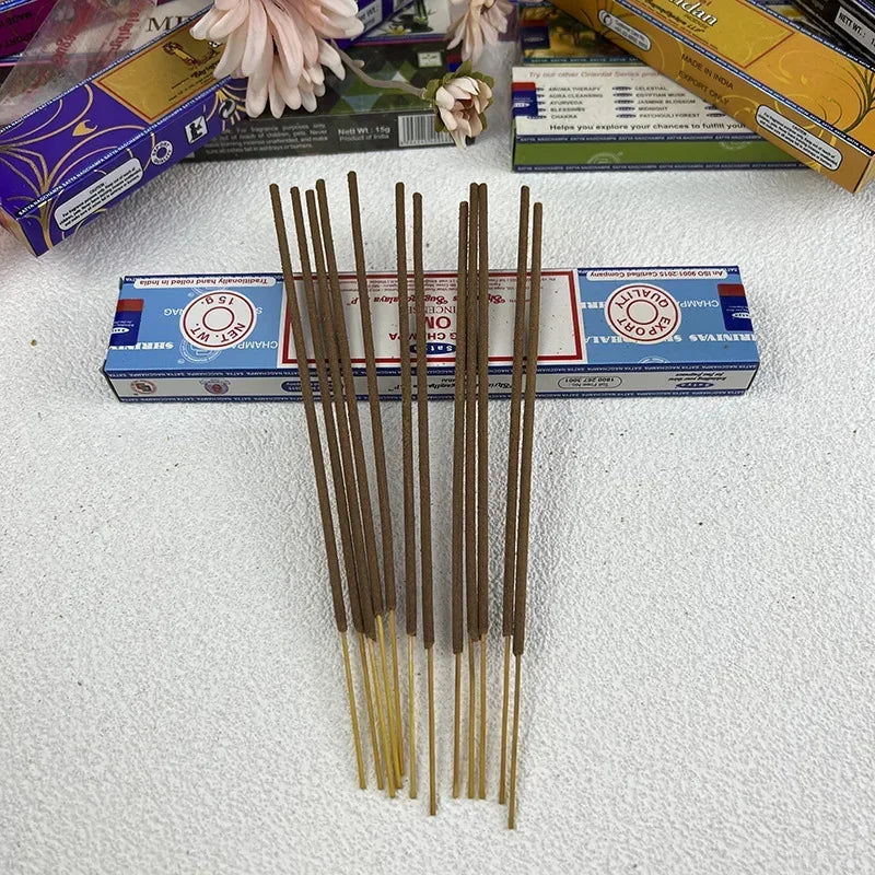 5BOX NAG Champa Indian Incense Set – Satya Handmade Sticks with 6 Aromatic Scents for Home & Meditation