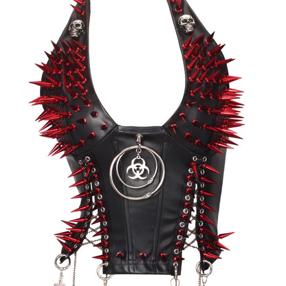 Y2K Gothic Spiked Tank Top - Punk Rock Emo Grunge Festival Style for Women