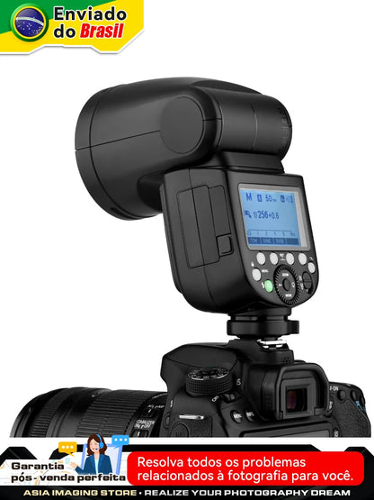 【Do Brasil】 Godox V1 Speedlight Flash - TTL 2.4G HSS for DSLR & Mirrorless Cameras, Compatible with Canon, Sony, Nikon, Fujifilm