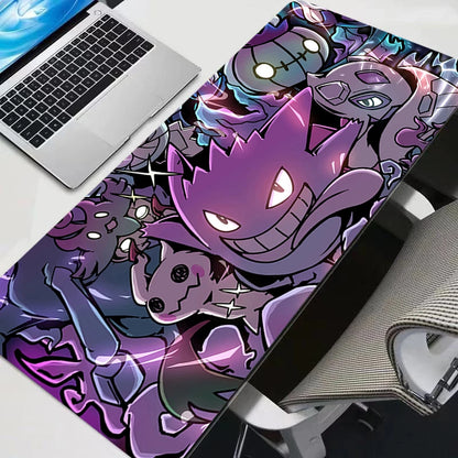 Gengar Pokémon Gaming Mouse Pad - Non-Slip Rubber Esports Desk Mat with Stitched Edges for Keyboard and Mouse